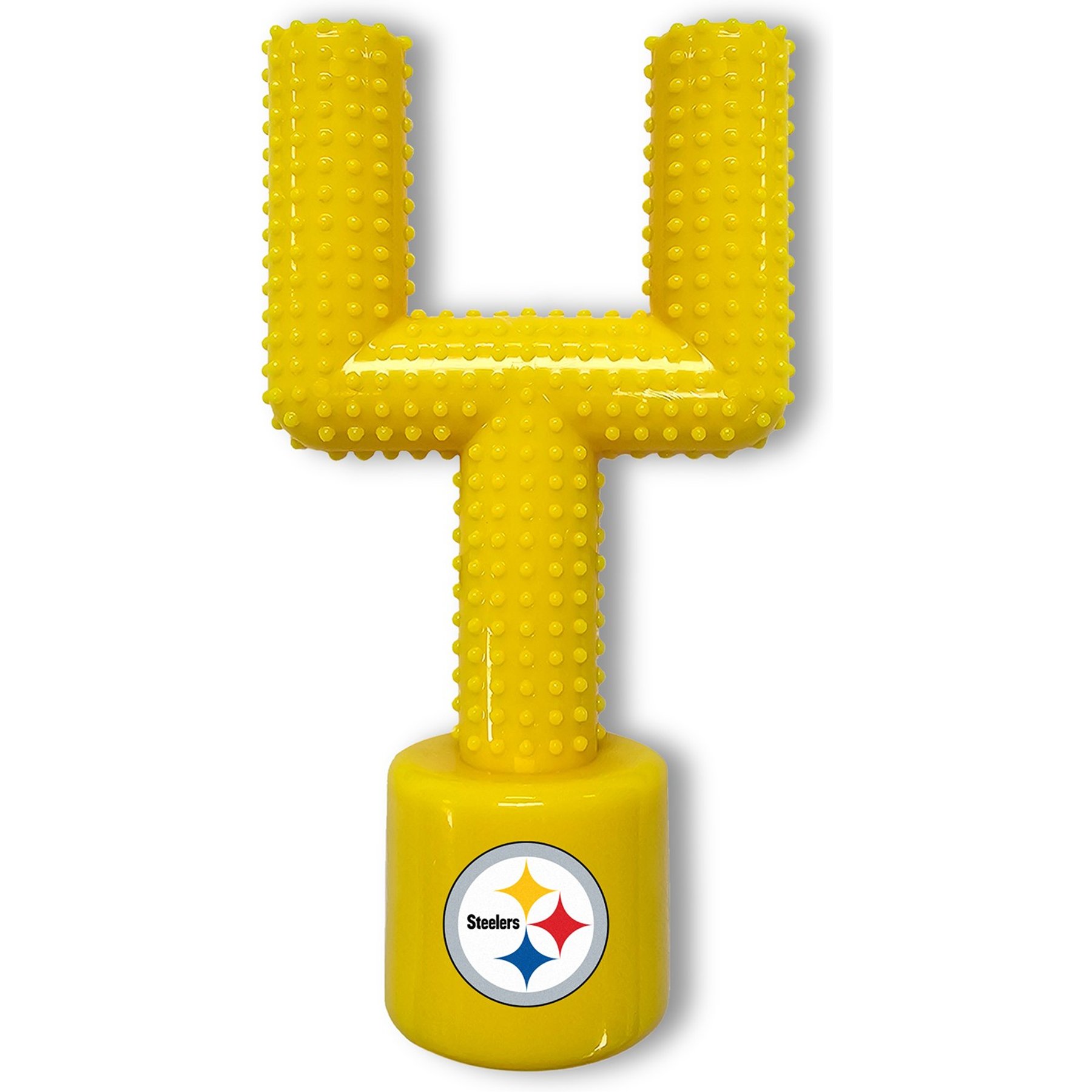 Pets First Pittsburgh Steelers Hard Nylon Goal Post Dog Chew Toy, Yellow