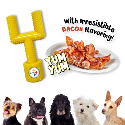 Show full view: Pets First Pittsburgh Steelers Hard Nylon Goal Post Dog Chew Toy, Yellow slide 6 of 6
