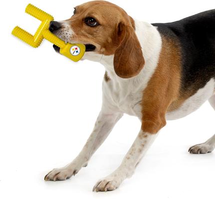 Show full view: Pets First Pittsburgh Steelers Hard Nylon Goal Post Dog Chew Toy, Yellow slide 4 of 6