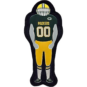 Pets First Player Tough Squeaky Dog Chew Toy, Green Bay Packers