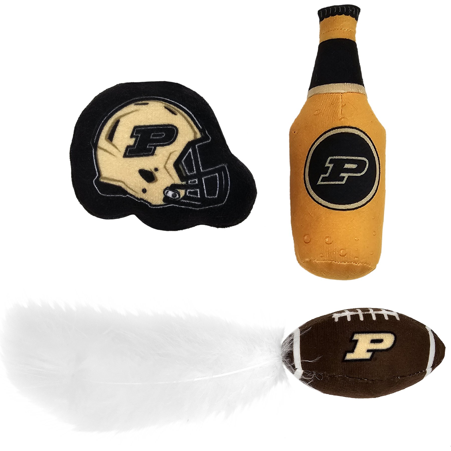 Pets First Purdue Plush Cat Toys with Catnip, 3 count