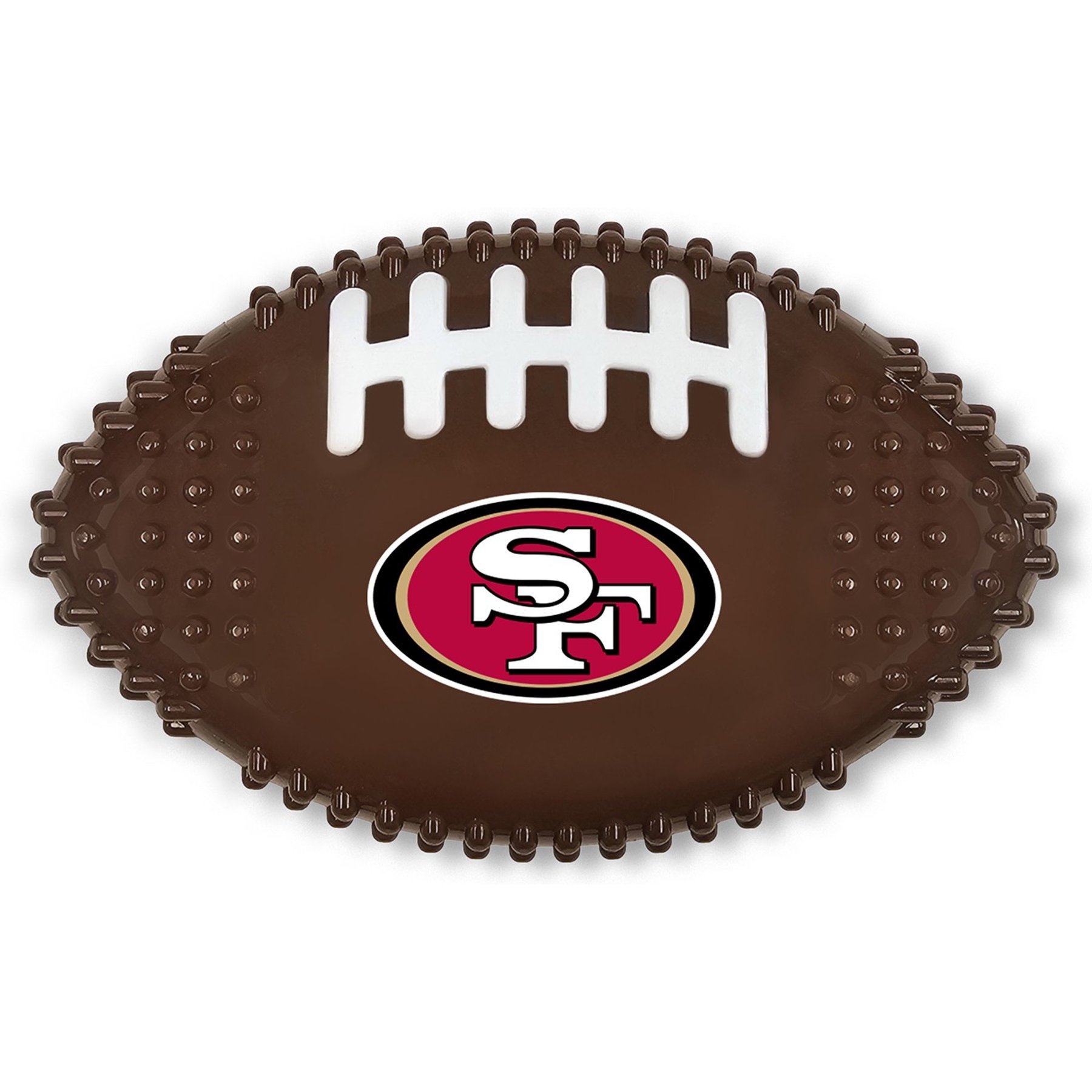 Pets First San Francisco 49ers Hard Nylon Football Dog Chew Toy, Brown