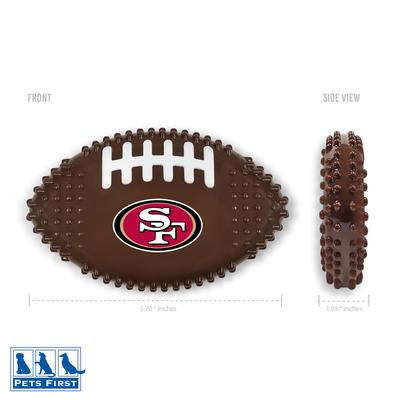 Show full view: Pets First San Francisco 49ers Hard Nylon Football Dog Chew Toy, Brown slide 3 of 6