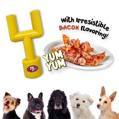 Show full view: Pets First San Francisco 49ers Hard Nylon Goal Post Dog Chew Toy, Yellow slide 5 of 5