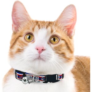 Pets First Satin Breakaway Cat Collar, 8 to 12-in neck, 1/2-in wide, Buffalo Bills