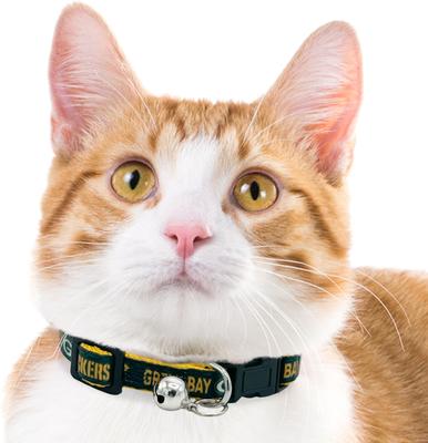 Show full view: Pets First Satin Breakaway Cat Collar, 8 to 12-in neck, 1/2-in wide, Green Bay Packers slide 4 of 6