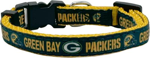 Show full view: Pets First Satin Breakaway Cat Collar, 8 to 12-in neck, 1/2-in wide, Green Bay Packers slide 2 of 6