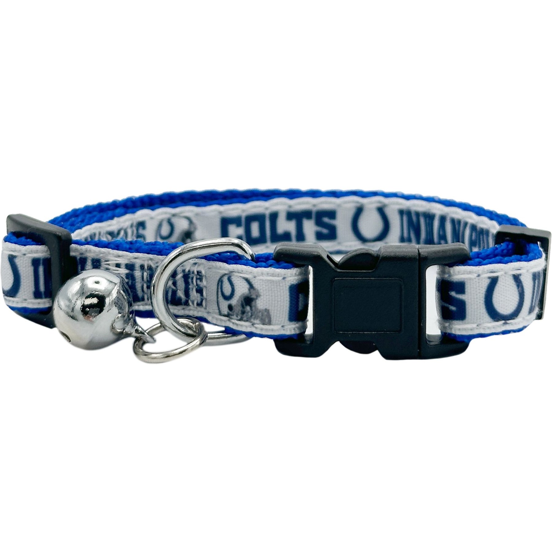 Pets First Satin Breakaway Cat Collar, 8 to 12-in neck, 1/2-in wide, Indianapolis Colts