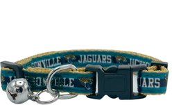 Pets First Satin Breakaway Cat Collar, 8 to 12-in neck, 1/2-in wide, Jacksonville Jaguars