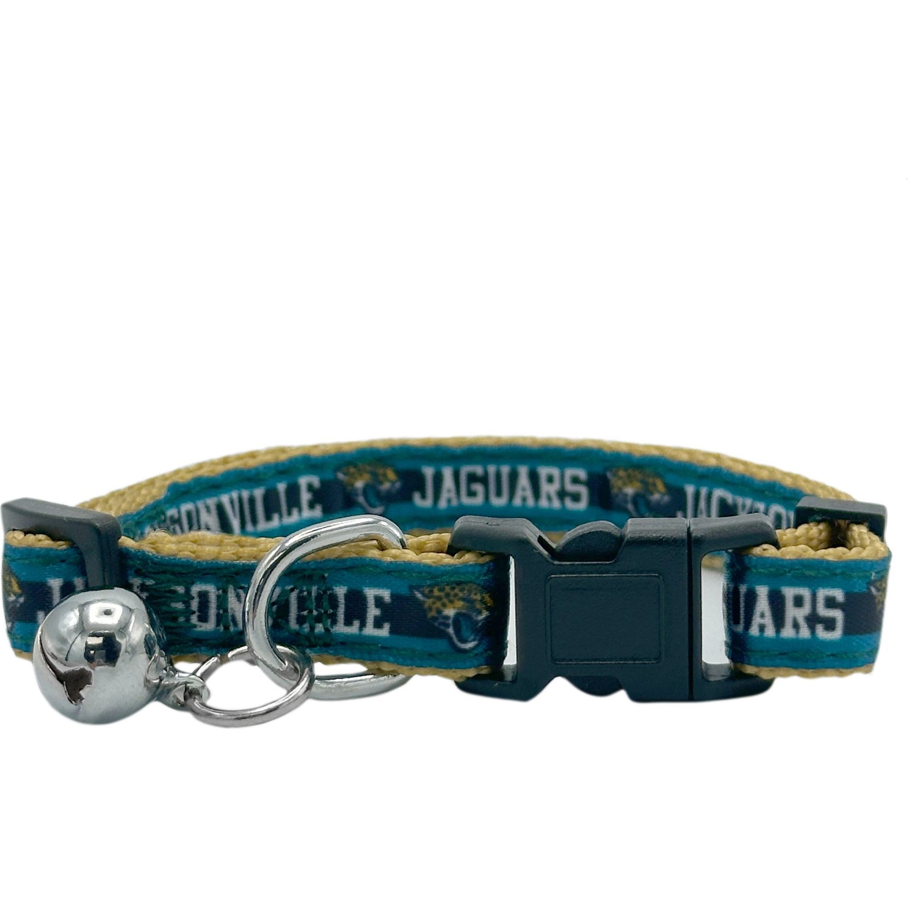 Pets First Satin Breakaway Cat Collar, 8 to 12-in neck, 1/2-in wide, Jacksonville Jaguars
