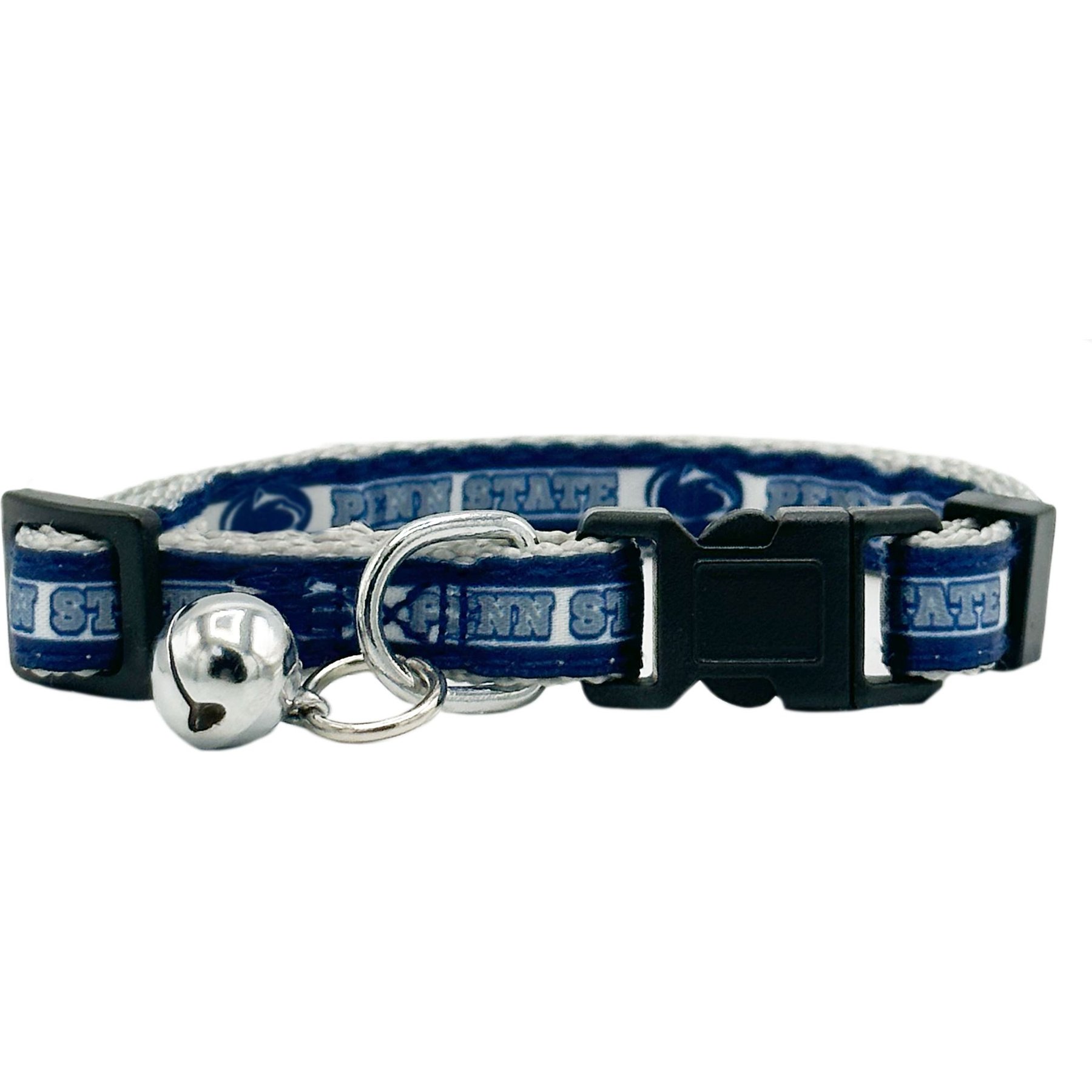 Pets First Satin Breakaway Cat Collar, 8 to 12-in neck, 1/2-in wide, Penn State