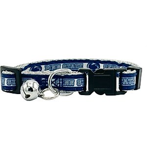 Pets First Satin Breakaway Cat Collar, 8 to 12-in neck, 1/2-in wide, Penn State