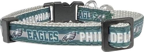 Show full view: Pets First Satin Breakaway Cat Collar, 8 to 12-in neck, 1/2-in wide, Philadelphia Eagles slide 2 of 6