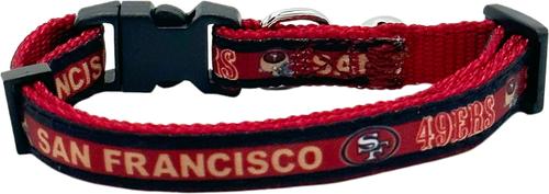 Show full view: Pets First Satin Breakaway Cat Collar, 8 to 12-in neck, 1/2-in wide, San Francisco 49Ers slide 2 of 6