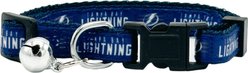 Pets First Satin Breakaway Cat Collar, 8 to 12-in neck, 1/2-in wide, Tampa Bay Lightning
