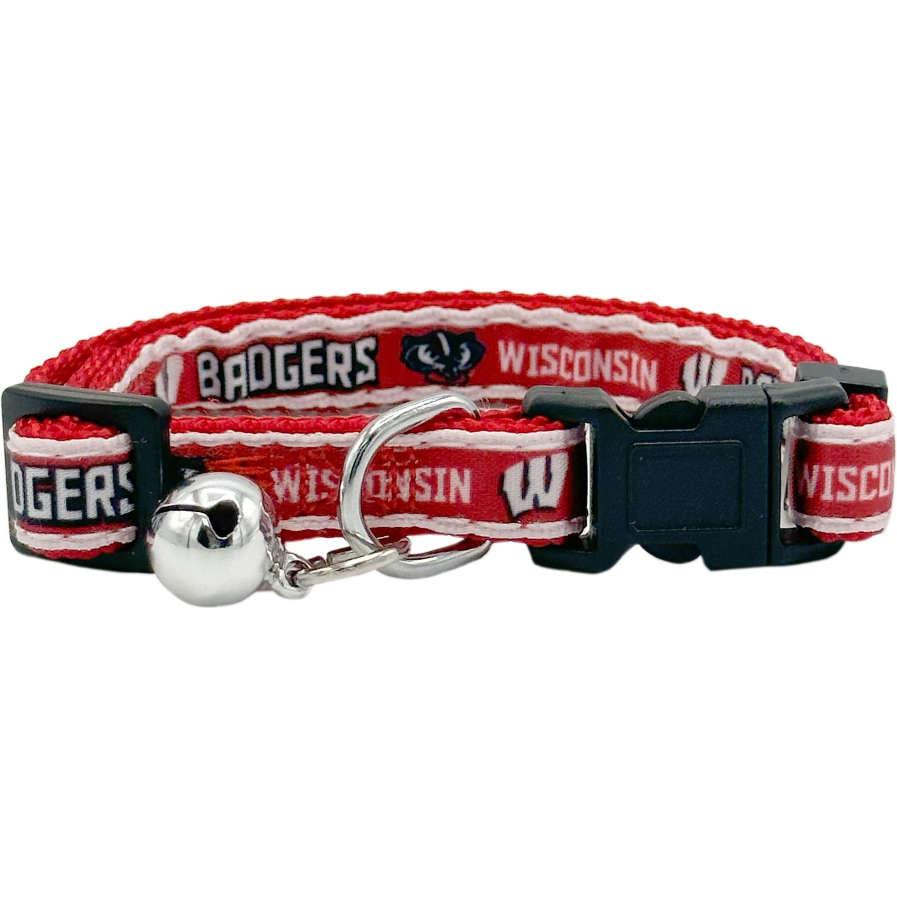 Pets First Satin Breakaway Cat Collar, 8 to 12-in neck, 1/2-in wide, Wisconsin