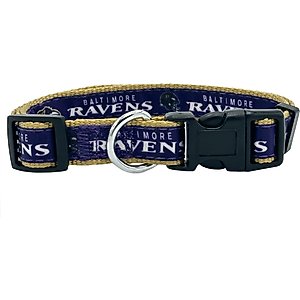 Pets First Satin Dog Collar, Baltimore Ravens, Medium