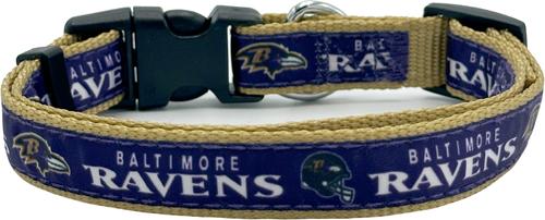 Show full view: Pets First Satin Dog Collar, Baltimore Ravens, Medium slide 3 of 7