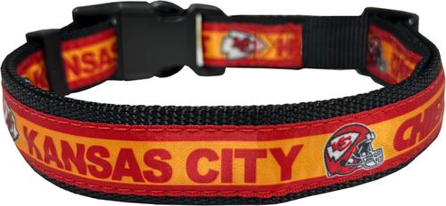 Show full view: Pets First Satin Dog Collar, Kansas City Chiefs, Small slide 2 of 6