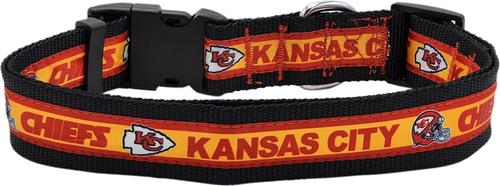 Show full view: Pets First Satin Dog Collar, Kansas City Chiefs, X-Large slide 2 of 6