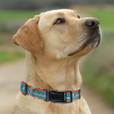 Show full view: Pets First Satin Dog Collar, Miami Dolphins, Small slide 5 of 6