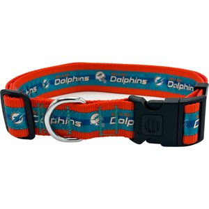 Pets First Satin Dog Collar, Miami Dolphins, X-Large