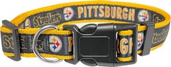 Pets First Satin Dog Collar, Pittsburgh Steelers, Medium