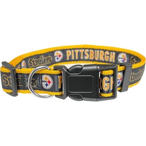 Pets First Satin Dog Collar, Pittsburgh Steelers, Medium