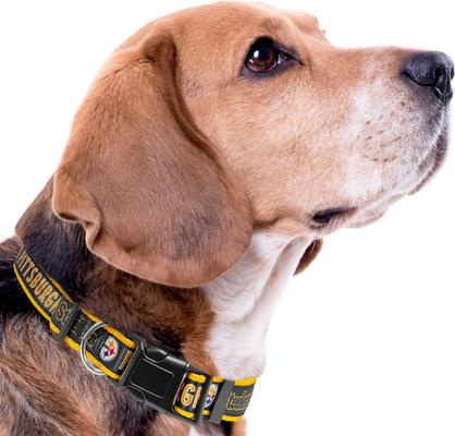 Show full view: Pets First Satin Dog Collar, Pittsburgh Steelers, Medium slide 5 of 7