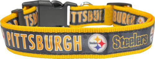 Show full view: Pets First Satin Dog Collar, Pittsburgh Steelers, Medium slide 3 of 7
