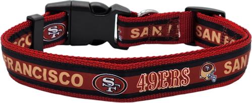 Show full view: Pets First Satin Dog Collar, San Francisco 49ers, Medium slide 2 of 6