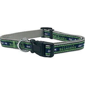 Pets First Satin Dog Collar, Seattle Seahawks, Medium