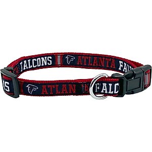 Pets First Satin Nylon Dog Collar, Atlanta Falcons, Large