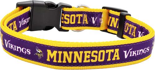 Show full view: Pets First Satin Nylon Dog Collar, Minnesota Vikings, Large slide 2 of 6