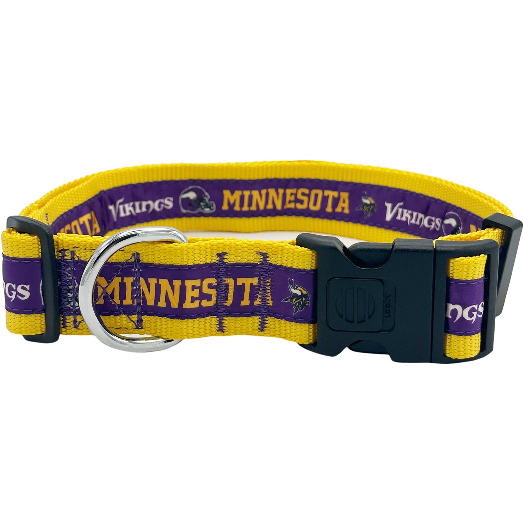 Pets First Satin Nylon Dog Collar, Minnesota Vikings, X-Large
