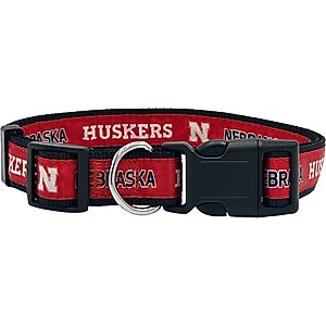 Pets First Satin Nylon Dog Collar, Nebraska, Large