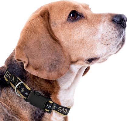 Show full view: Pets First Satin Nylon Dog Collar, New Orleans Saints, Large slide 4 of 6