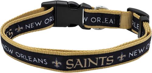 Show full view: Pets First Satin Nylon Dog Collar, New Orleans Saints, Large slide 2 of 6