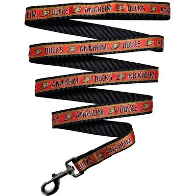 Pets First Pets First Satin Nylon Dog Leash, Anaheim Ducks, Medium: 48-in long, 5/8-in wide