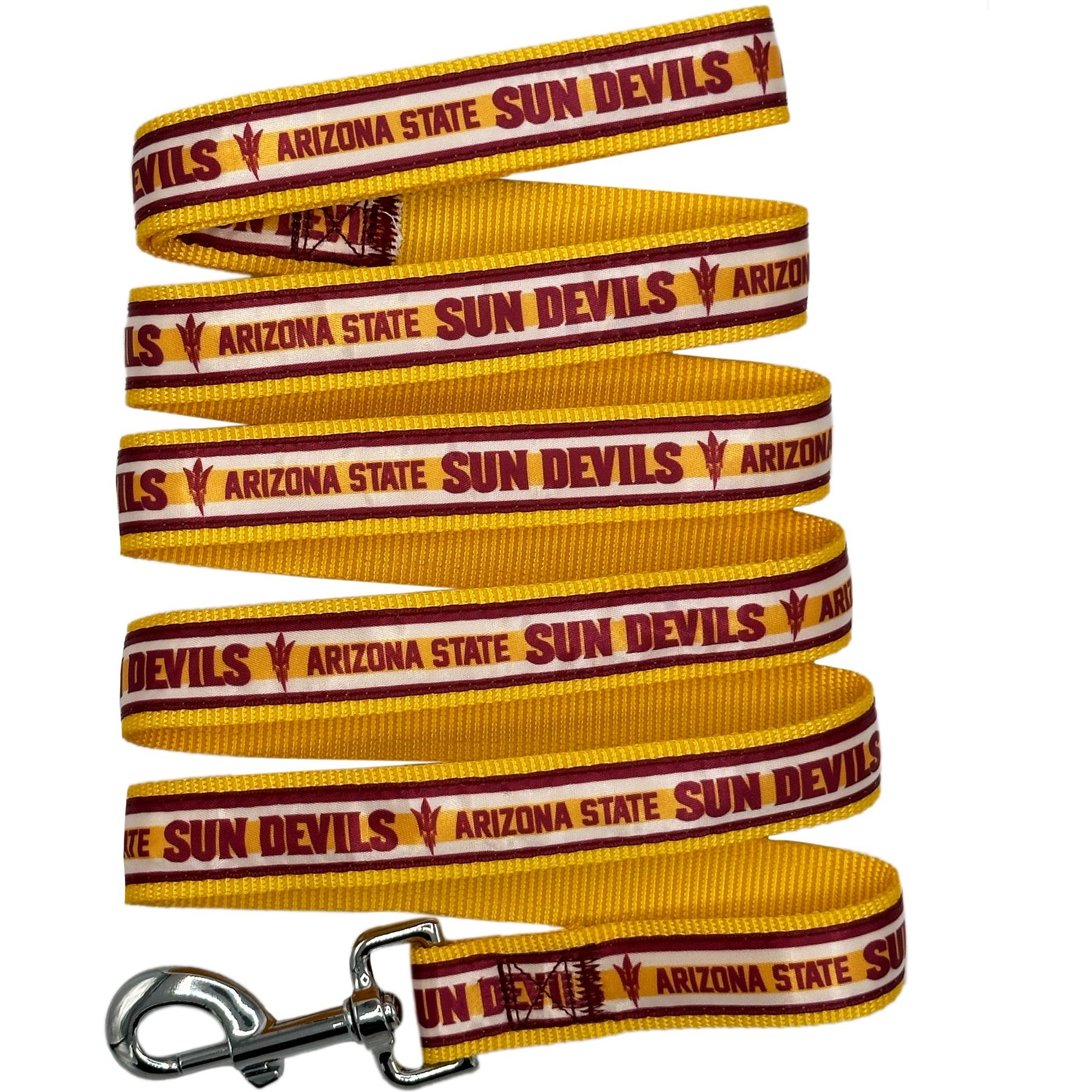 Pets First Satin Nylon Dog Leash, Arizona State, Medium: 48-in long, 5/8-in wide