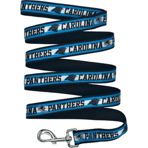 Pets First Satin Nylon Dog Leash, Carolina Panthers, Large