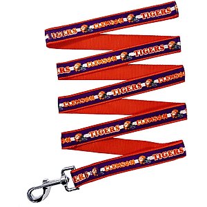 Pets First Satin Nylon Dog Leash, Clemson, Large: 72-in long, 1-in wide