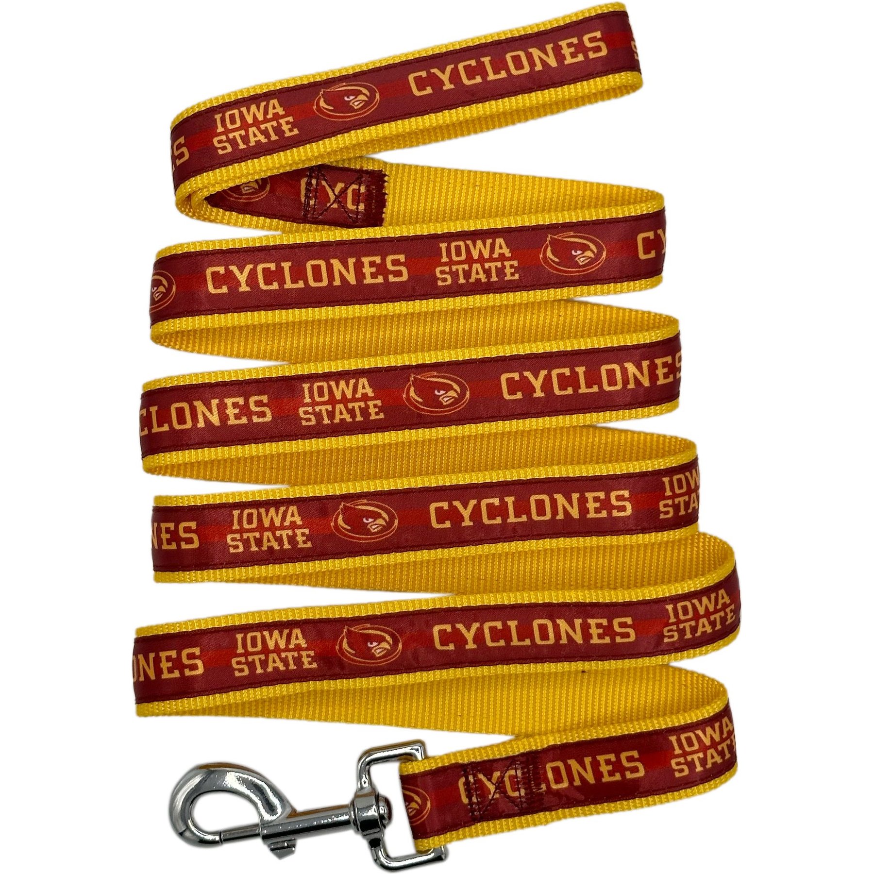Pets First Satin Nylon Dog Leash, Iowa State, Medium: 48-in long, 5/8-in wide