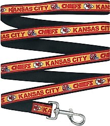 Pets First Satin Nylon Dog Leash, Kansas City Chiefs, Small: 48-in long, 3/8 -in wide