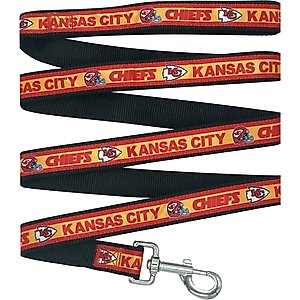 Pets First Satin Nylon Dog Leash, Kansas City Chiefs, Small: 48-in long, 3/8 -in wide