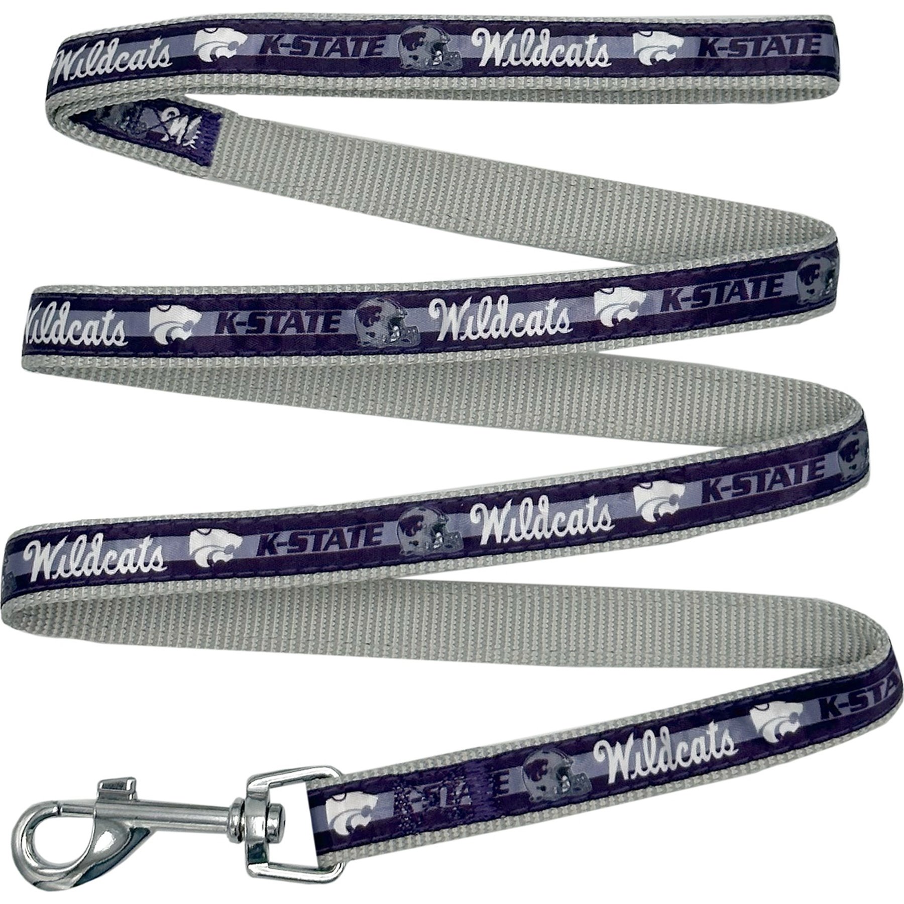 Pets First Satin Nylon Dog Leash, Kansas State, Large