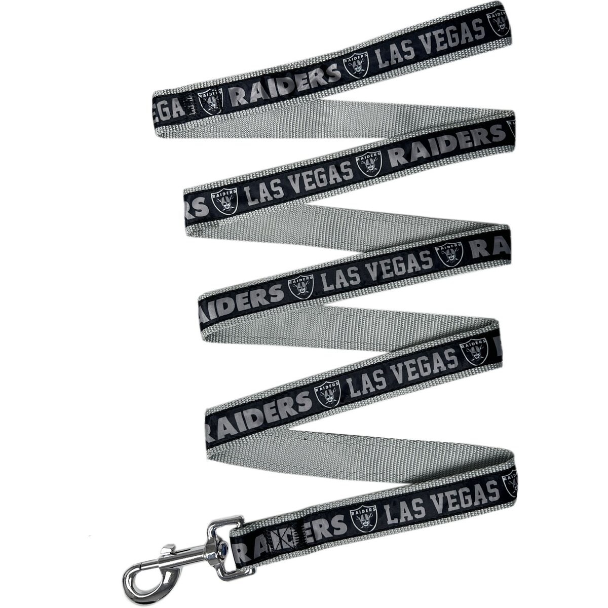 Pets First Satin Nylon Dog Leash, Las Vegas Raiders, Small: 48-in long, 3/8 -in wide