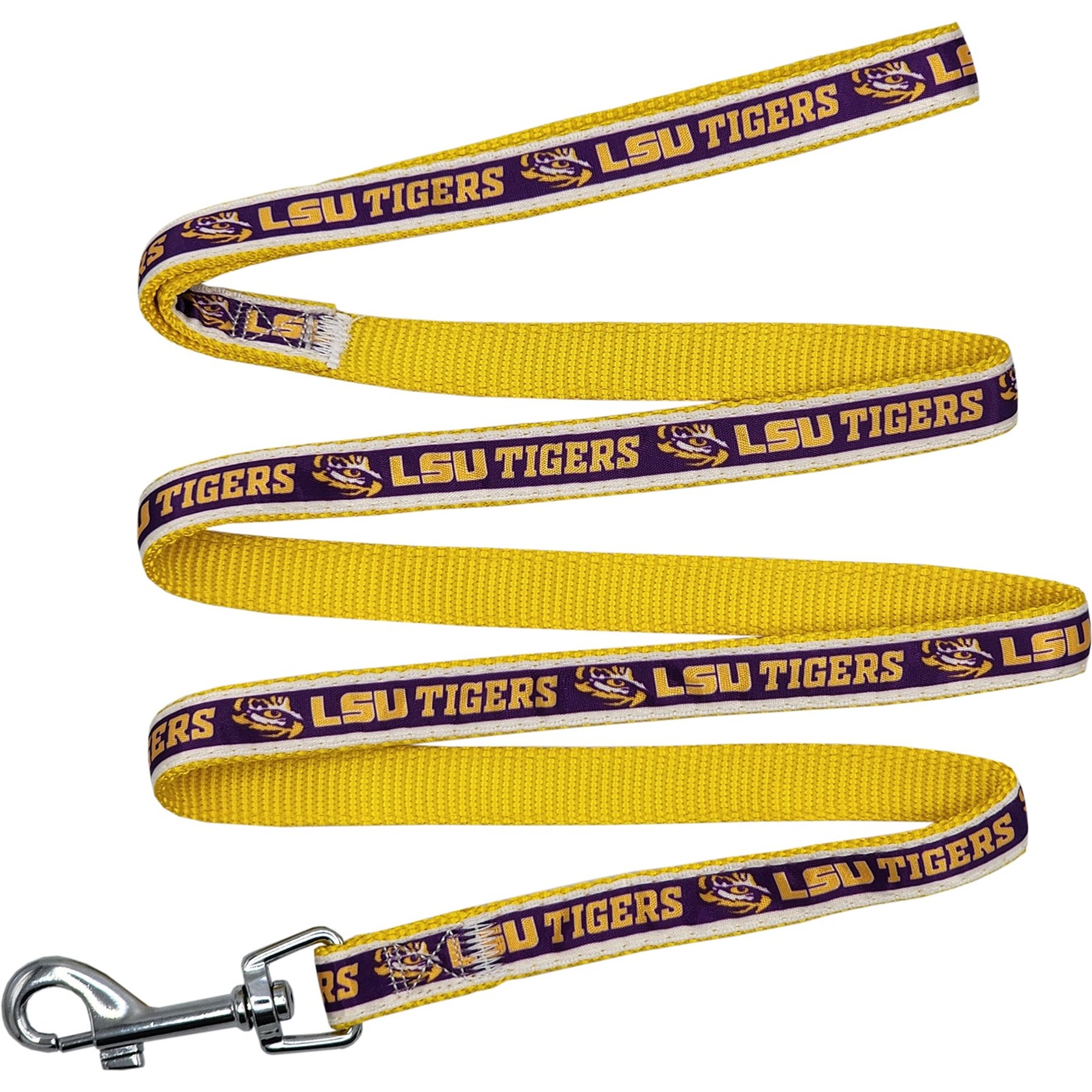 Pets First Satin Nylon Dog Leash, LSU, Small