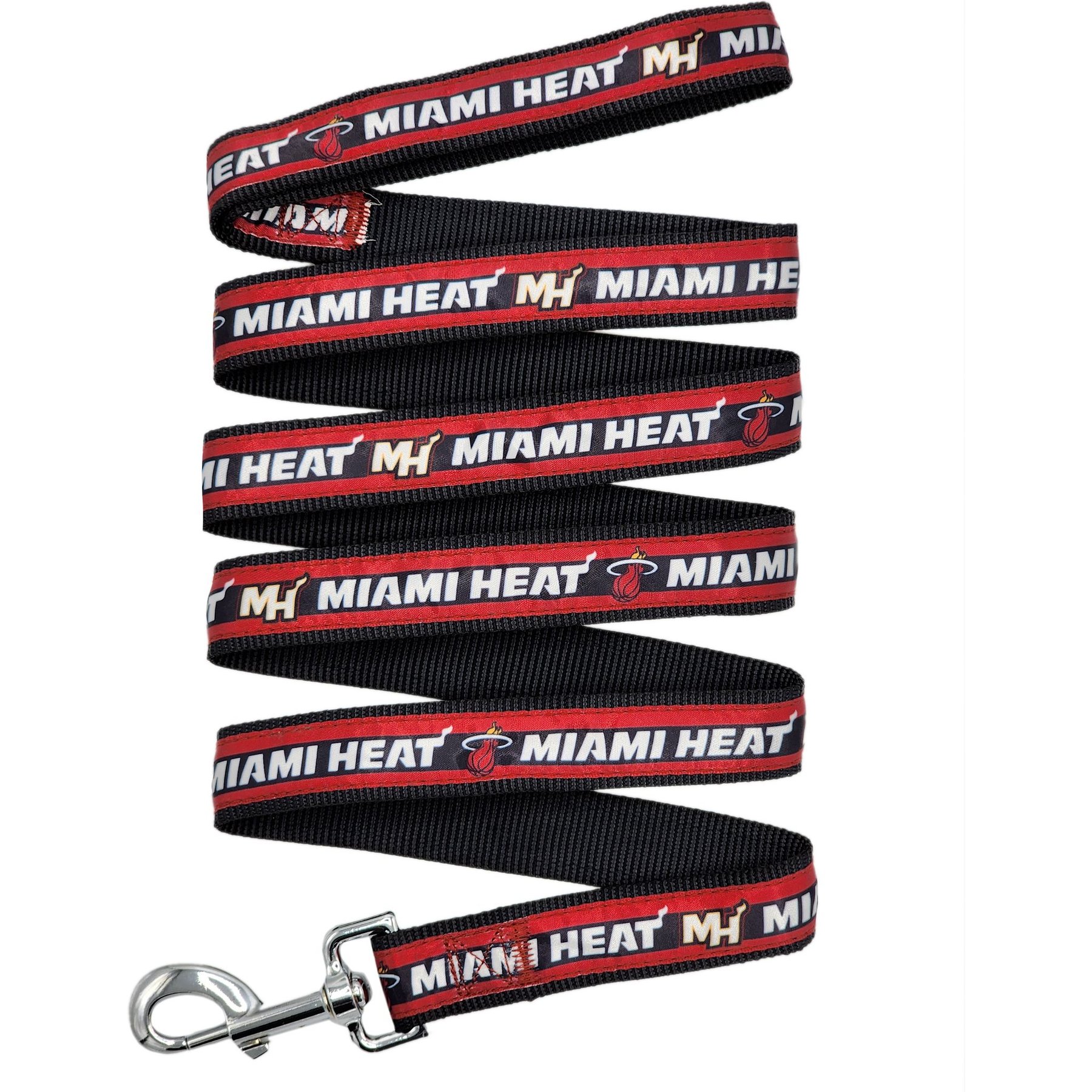 Pets First Satin Nylon Dog Leash, Miami Heat, Small: 48-in long, 3/8 -in wide