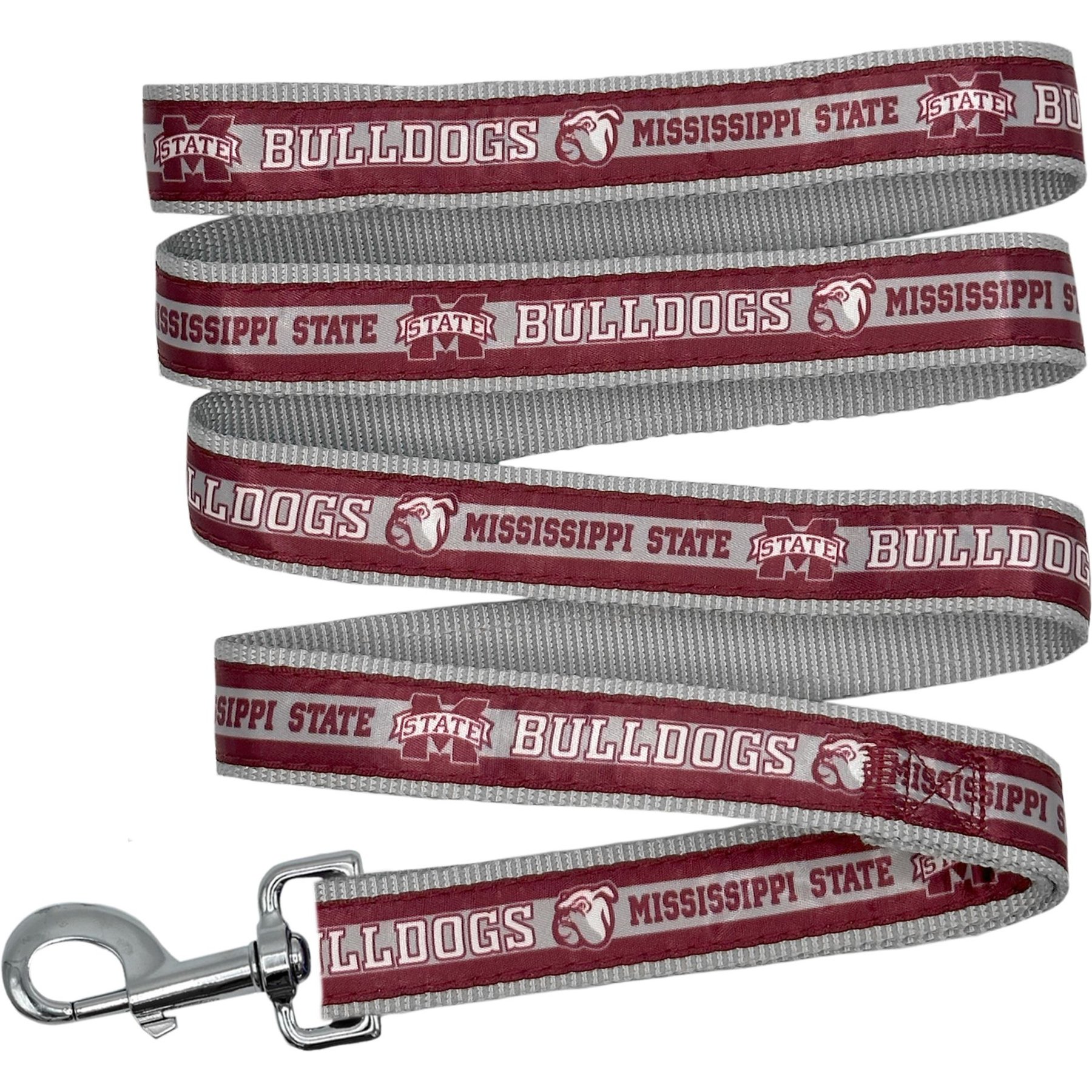 Pets First Satin Nylon Dog Leash, Mississippi State, Small: 48-in long, 3/8 -in wide